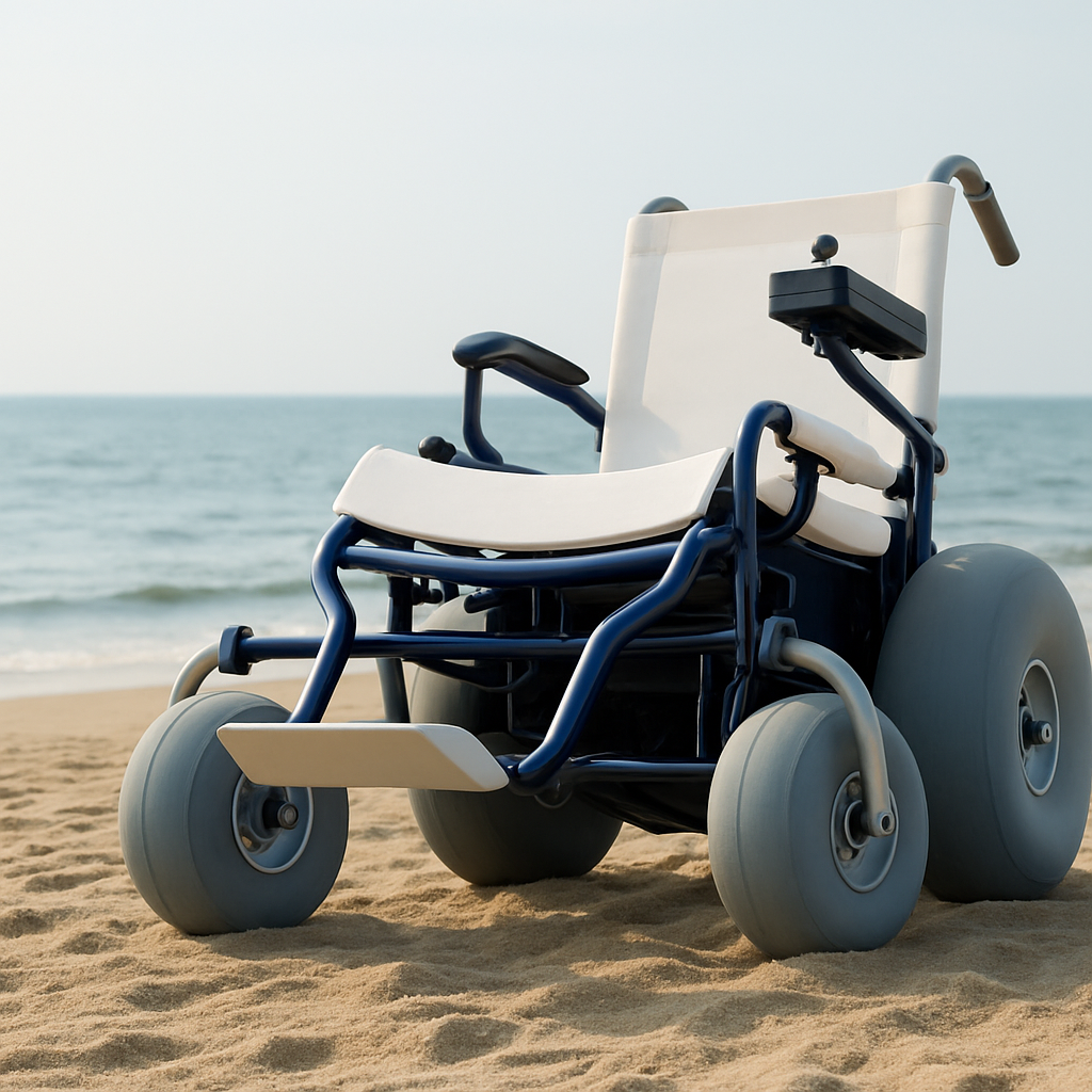 ONZE MOTIE: ELEKTRISCHE STRANDROLSTOEL TERUG OP HET STRAND